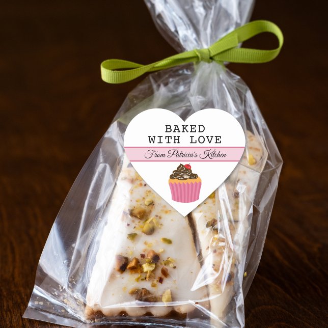 Adesivo Coração Feita Com Amor Da Cozinha De Personalizado (Criador carregado)