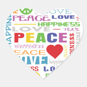 Adesivo Coração Felicidade do amor da paz
