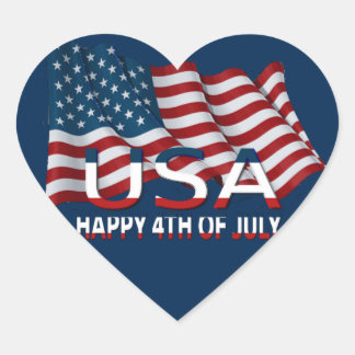 ADESIVO CORAÇÃO FELIZ 4 DE JULHO