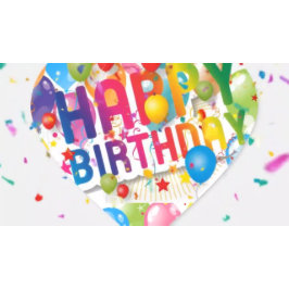 Adesivo Coração Feliz aniversário