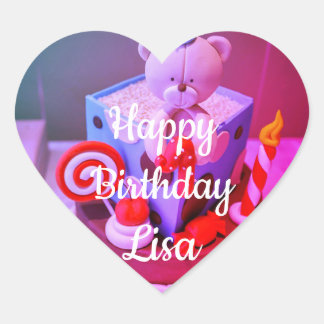 Adesivo Coração Feliz aniversário Lisa