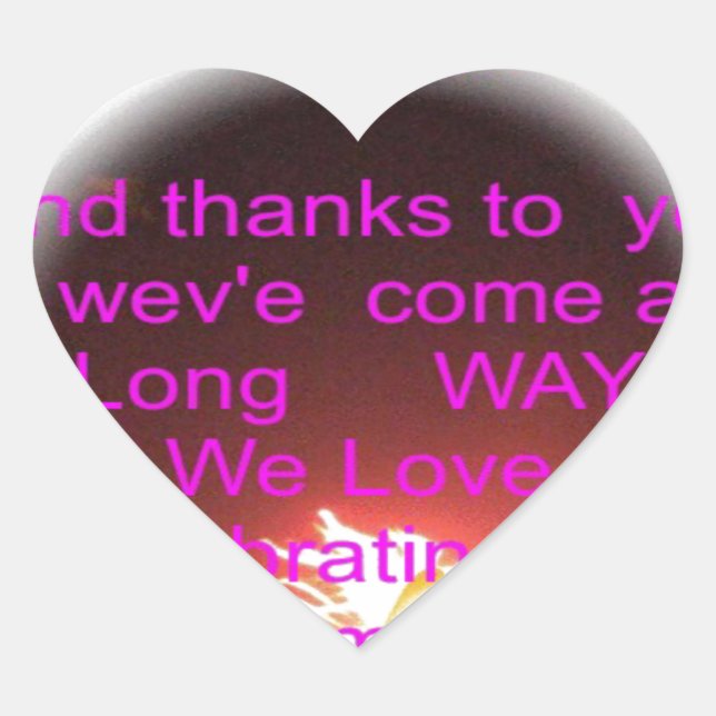 Adesivo Coração Feliz aniversário para você Art Impressão (Frente)