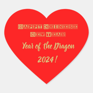 Adesivo Coração Feliz Ano Novo Chinês