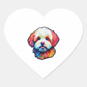Adesivo Coração Feliz bichon frize