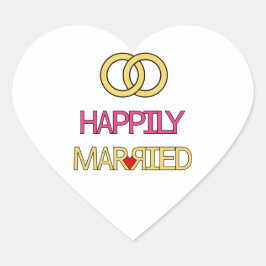 Adesivo Coração Feliz Casado