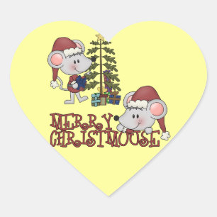 Adesivo Coração Feliz Christmouse com árvore