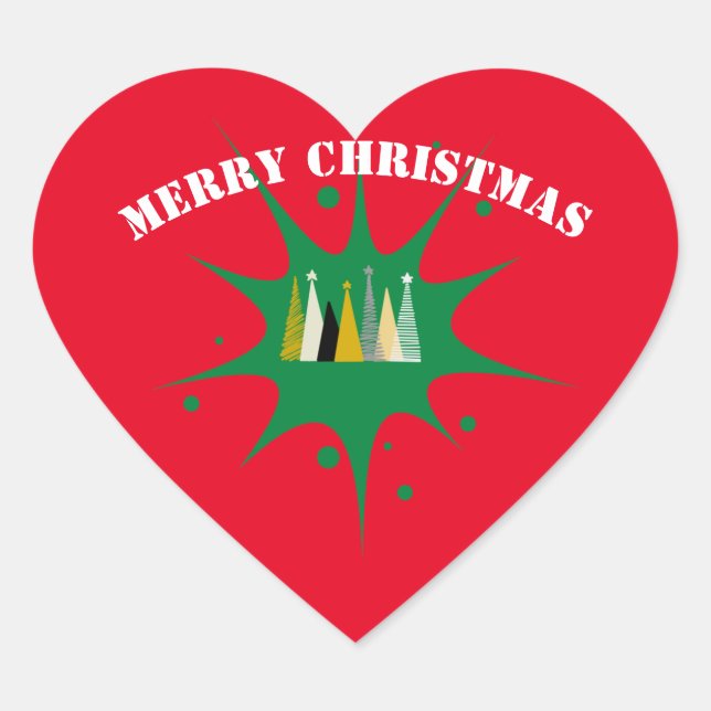 Adesivo Coração Feliz Coração de Natal (Frente)