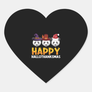 Adesivo Coração Feliz de Ação de Graças de Feliz Hallothanksmas