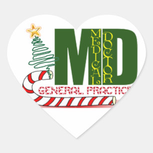 ADESIVO CORAÇÃO FELIZ DE NATAL DO MÉDICO MÉDICO DE PRÁTICA GERAL M