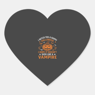 Adesivo Coração Feliz Dia das Bruxas Vampiro Abóbora Bruxa Morcego