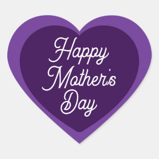Adesivo Coração Feliz Dia das Mães Roxo Fofo