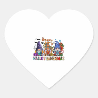 Adesivo Coração Feliz Dia de Ação de Graças dos Gnomos das Hallowe