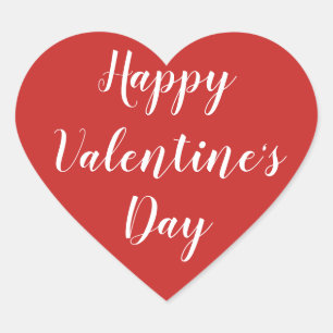 Adesivo Coração Feliz dia de os namorados de Coração Vermelho