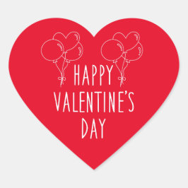 Adesivo Coração Feliz dia de os namorados Red Heart Sticker