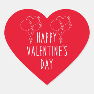 Adesivo Coração Feliz dia de os namorados Red Heart Sticker