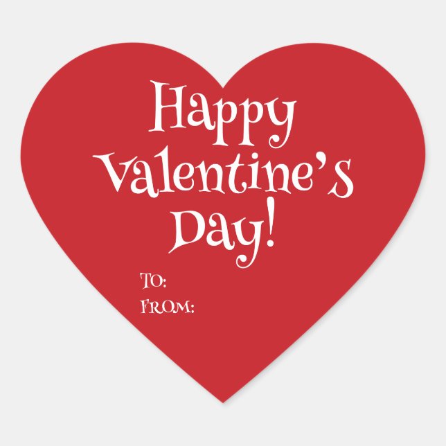 Adesivo Coração Feliz dia do Namorados vermelho para o vazio (Frente)