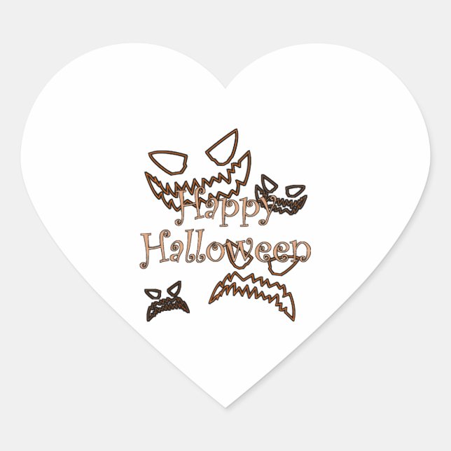 Adesivo Coração feliz Halloween (Frente)