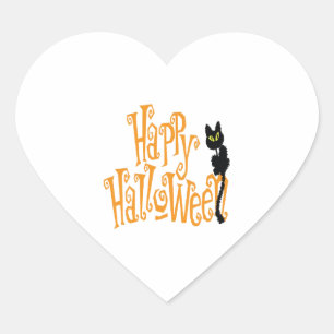 ADESIVO CORAÇÃO FELIZ HALLOWEEN CAT