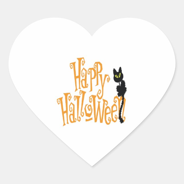 ADESIVO CORAÇÃO FELIZ HALLOWEEN CAT (Frente)
