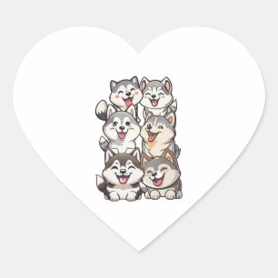 Adesivo Coração Feliz marido siberiano