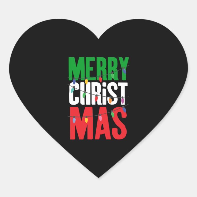 Adesivo Coração Feliz Natal (Frente)