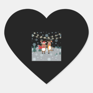 Adesivo Coração Feliz Natal de Rudolphs