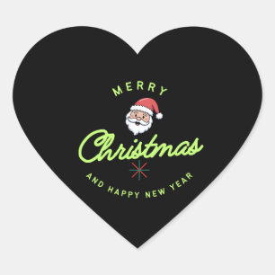 Adesivo Coração Feliz Natal e Ano Novo