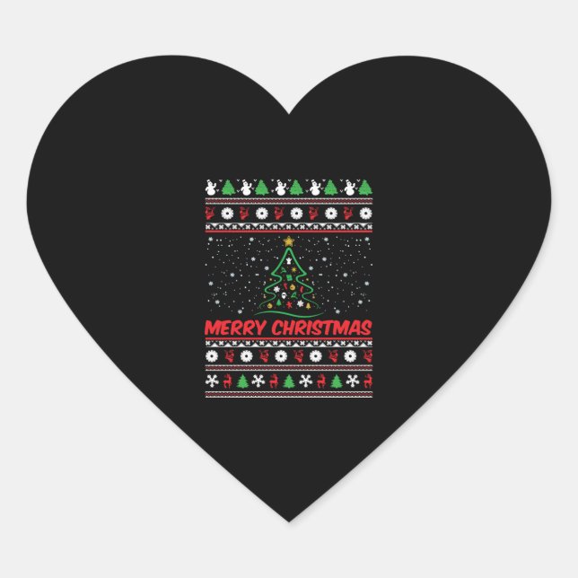 Adesivo Coração Feliz Natal Feio (Frente)