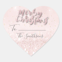 Adesivo Coração Feliz Natal Para.. Do Nome Confetti Coração Rosa