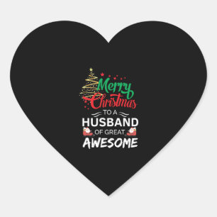 Adesivo Coração Feliz Natal para um Marido Excelente Incrível