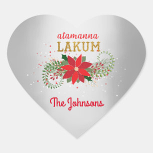 Adesivo Coração Feliz Natal - Silver Glam Árabe