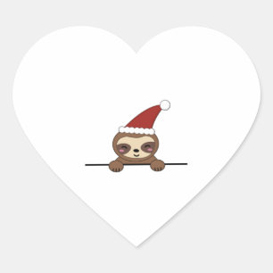 Adesivo Coração Feliz Natal Sloth