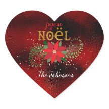 Feliz Natal Vidro Vermelho Francês