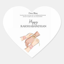 Adesivo Coração feliz rakhi, rakshabandhan, festival indiano,