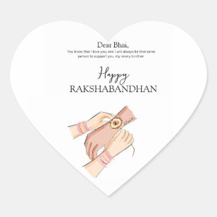 Adesivo Coração feliz rakhi, rakshabandhan, festival indiano,