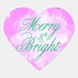 Adesivo Coração feliz temática de cor da água e feriado brilhante