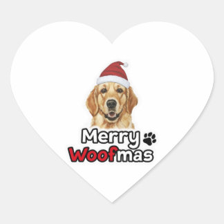 Adesivo Coração Feliz Woofmas ouro recuperador do cão
