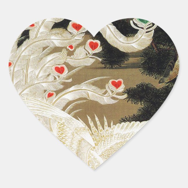 Adesivo Coração FÊNIX DE AMOR VOANDO, Penas, Dia dos Namorados Cor (Frente)