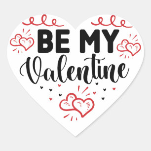 Adesivo Coração Feriado Be My Valentine