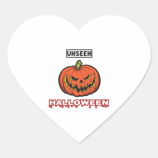 Adesivo Coração Feriado de Halloween (Frente)