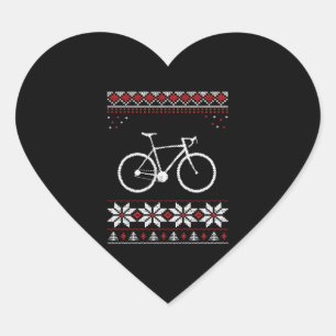 Adesivo Coração Feriado de Natal em Bicicleta