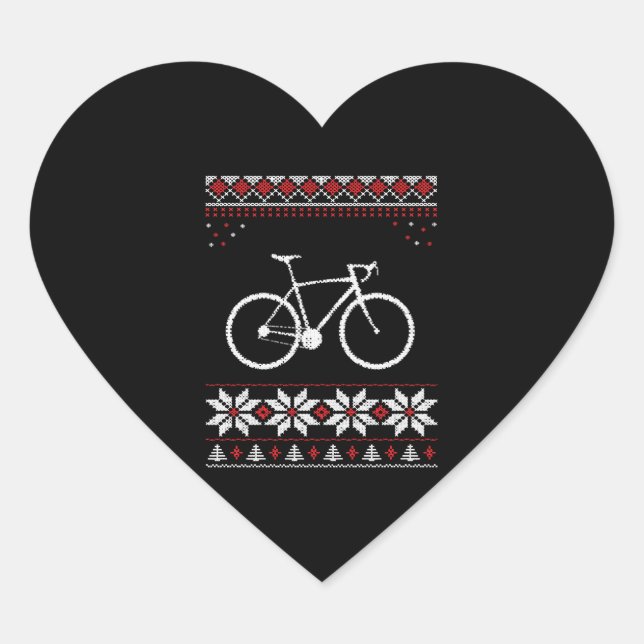 Adesivo Coração Feriado de Natal em Bicicleta (Frente)
