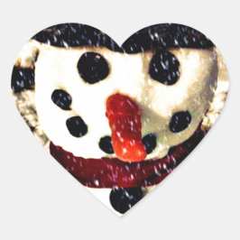 Adesivo Coração Feriado Deixe-o nevar um boneco de neve