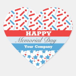 Adesivo Coração Festa do Dia de Memória das Estrelas Vermelhas Spr