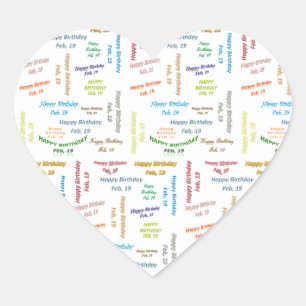 Adesivo Coração Fevereiro, 19 Birthday Sticker