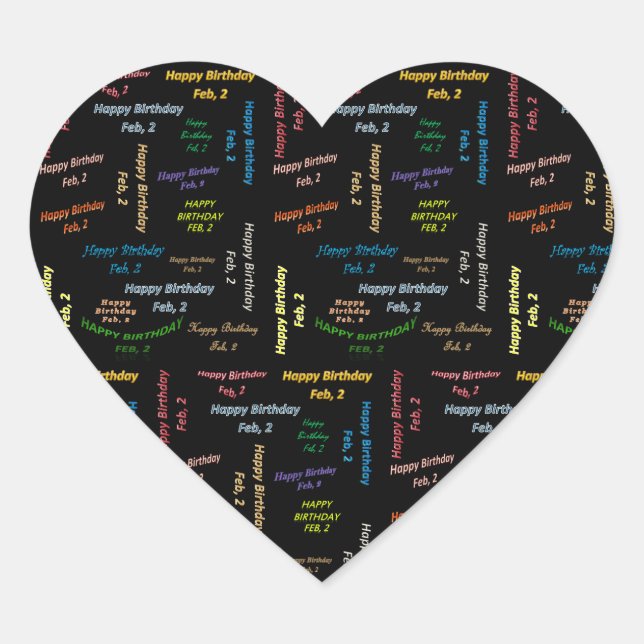 Adesivo Coração Fevereiro, 2 Aniversário (Frente)