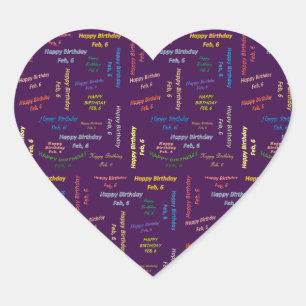 Adesivo Coração Fevereiro, 6 Aniversário