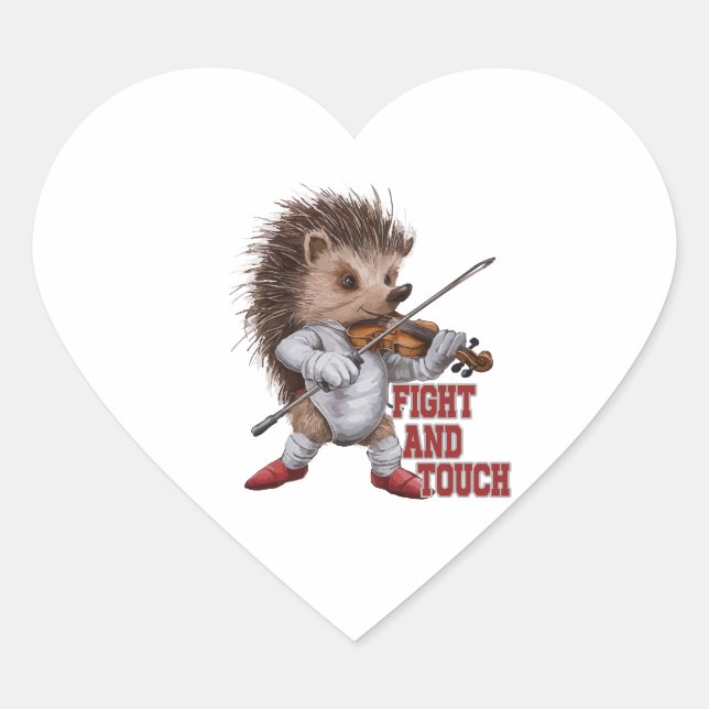 Adesivo Coração fight and touch (Frente)
