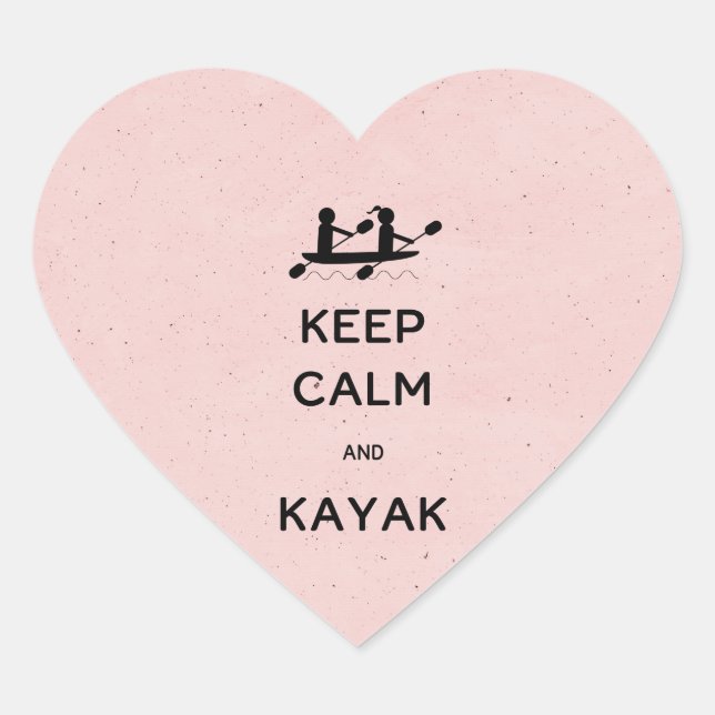Adesivo Coração Fique calmo e Kayak comigo (Frente)