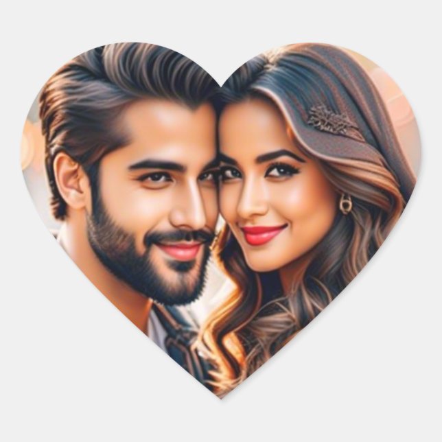 Adesivo Coração Fique com amor (Frente)